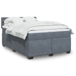 Giroletto a Molle con Materasso Grigio Scuro 160x200 cm Velluto