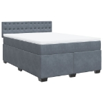 Giroletto a Molle con Materasso Grigio Scuro 160x200 cm Velluto