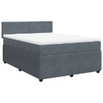 Giroletto a Molle con Materasso Grigio Scuro 160x200 cm Velluto
