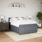 Giroletto a Molle con Materasso Grigio Scuro 160x200 cm Velluto
