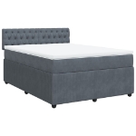 Giroletto a Molle con Materasso Grigio Scuro 160x200 cm Velluto