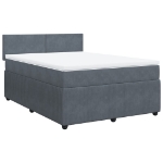 Giroletto a Molle con Materasso Grigio Scuro 160x200 cm Velluto