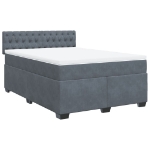 Giroletto a Molle con Materasso Grigio Scuro 160x200 cm Velluto