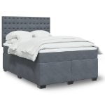 Giroletto a Molle con Materasso Grigio Scuro 160x200 cm Velluto