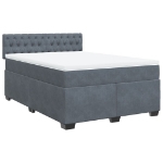 Giroletto a Molle con Materasso Grigio Scuro 160x200 cm Velluto