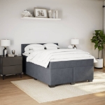 Giroletto a Molle con Materasso Grigio Scuro 160x200 cm Velluto