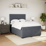 Giroletto a Molle con Materasso Grigio Scuro 160x200 cm Velluto