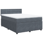 Giroletto a Molle con Materasso Grigio Scuro 160x200 cm Velluto