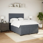 Giroletto a Molle con Materasso Grigio Scuro 160x200 cm Velluto
