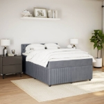 Giroletto a Molle con Materasso Grigio Scuro 160x200 cm Velluto