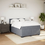 Giroletto a Molle con Materasso Grigio Scuro 160x200 cm Velluto