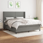 Giroletto a Molle con Materasso Grigio Scuro 180x200 cm Tessuto