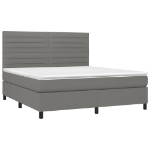 Giroletto a Molle con Materasso Grigio Scuro 180x200 cm Tessuto
