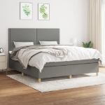 Giroletto a Molle con Materasso Grigio Scuro 180x200 cm Tessuto