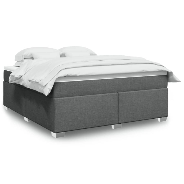 Giroletto a Molle con Materasso Grigio Scuro 180x200 cm Tessuto