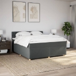 Giroletto a Molle con Materasso Grigio Scuro 180x200 cm Tessuto