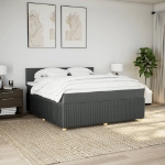 Giroletto a Molle con Materasso Grigio Scuro 180x200 cm Tessuto