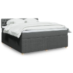 Giroletto a Molle con Materasso Grigio Scuro 180x200 cm Tessuto