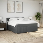 Giroletto a Molle con Materasso Grigio Scuro 180x200 cm Tessuto