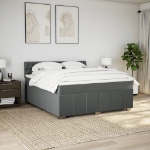 Giroletto a Molle con Materasso Grigio Scuro 180x200 cm Tessuto