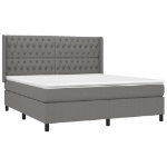 Giroletto a Molle con Materasso Grigio Scuro 180x200 cm Tessuto