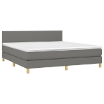 Giroletto a Molle con Materasso Grigio Scuro 180x200 cm Tessuto