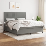 Giroletto a Molle con Materasso Grigio Scuro 180x200 cm Tessuto