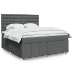 Giroletto a Molle con Materasso Grigio Scuro 180x200 cm Tessuto