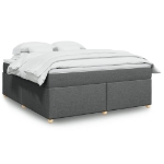 Giroletto a Molle con Materasso Grigio Scuro 180x200 cm Tessuto