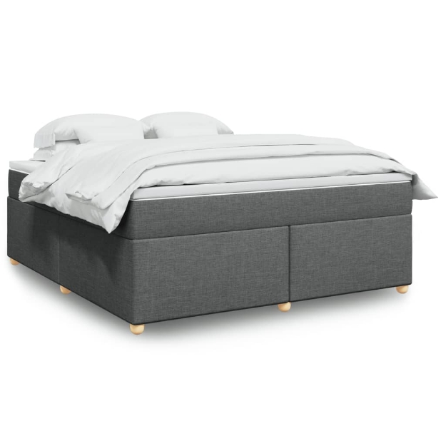 Giroletto a Molle con Materasso Grigio Scuro 180x200 cm Tessuto