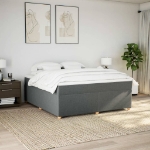 Giroletto a Molle con Materasso Grigio Scuro 180x200 cm Tessuto