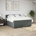 Giroletto a Molle con Materasso Grigio Scuro 180x200 cm Tessuto