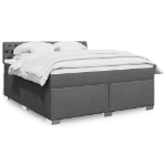 Giroletto a Molle con Materasso Grigio Scuro 180x200 cm Tessuto