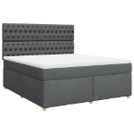 Giroletto a Molle con Materasso Grigio Scuro 180x200 cm Tessuto