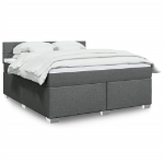 Giroletto a Molle con Materasso Grigio Scuro 180x200 cm Tessuto