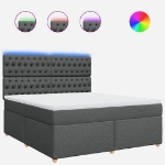 Giroletto a Molle con Materasso Grigio Scuro 180x200 cm Tessuto