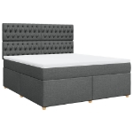 Giroletto a Molle con Materasso Grigio Scuro 180x200 cm Tessuto