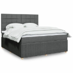 Giroletto a Molle con Materasso Grigio Scuro 180x200 cm Tessuto