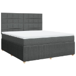 Giroletto a Molle con Materasso Grigio Scuro 180x200 cm Tessuto