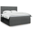 Giroletto a Molle con Materasso Grigio Scuro 180x200 cm Tessuto