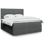 Giroletto a Molle con Materasso Grigio Scuro 180x200 cm Tessuto