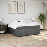 Giroletto a Molle con Materasso Grigio Scuro 180x200 cm Tessuto