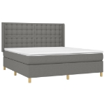Giroletto a Molle con Materasso Grigio Scuro 180x200 cm Tessuto