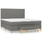Giroletto a Molle con Materasso Grigio Scuro 180x200 cm Tessuto