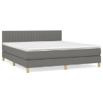 Giroletto a Molle con Materasso Grigio Scuro 180x200 cm Tessuto
