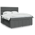 Giroletto a Molle con Materasso Grigio Scuro 180x200 cm Tessuto