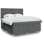 Giroletto a Molle con Materasso Grigio Scuro 180x200 cm Tessuto