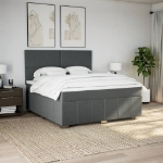 Giroletto a Molle con Materasso Grigio Scuro 180x200 cm Tessuto
