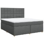 Giroletto a Molle con Materasso Grigio Scuro 180x200 cm Tessuto