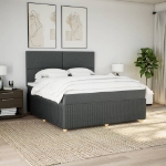 Giroletto a Molle con Materasso Grigio Scuro 180x200 cm Tessuto